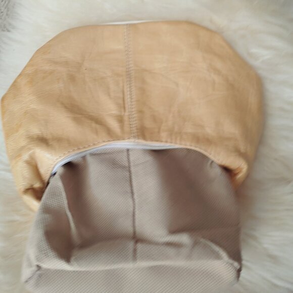 Custom Made Aged/Yellowed-White Leather Mini Handbag - Picture 10 of 13